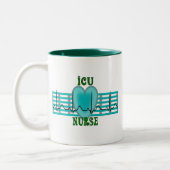 ICU-zurencadeautjes, QRS- en hartontwerp Tweekleurige Koffiemok (Links)