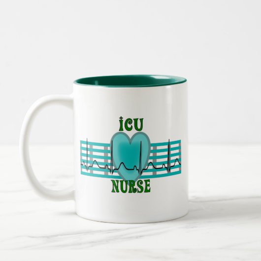 ICU-zurencadeautjes, QRS- en hartontwerp Tweekleurige Koffiemok (Links)