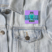ICU-zurencadeautjes, QRS- en hartontwerp Vierkante Button 5,1 Cm (In situ)