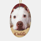 iCuddle Pitbull Keramisch Ornament (Links)