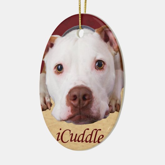 iCuddle Pitbull Keramisch Ornament (Links)