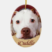 iCuddle Pitbull Keramisch Ornament (Voorkant)