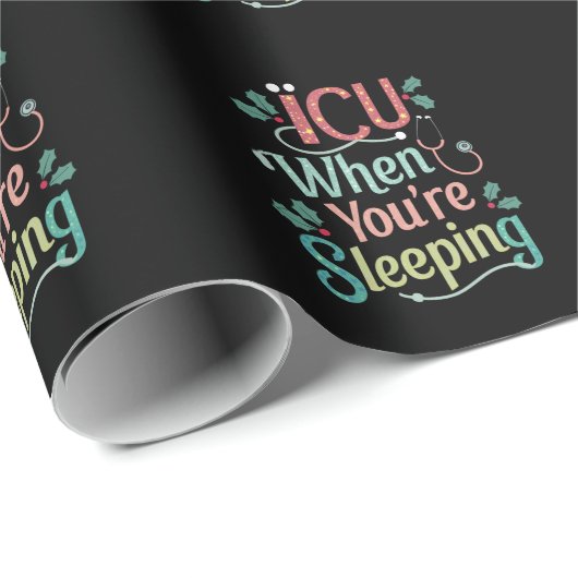 ICU's als je op ICU's slaapzalig kerstfeest bent Cadeaupapier (Rol Hoek)