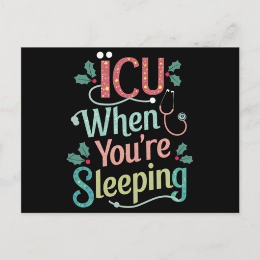 ICU's als je op ICU's slaapzalig kerstfeest bent Feestdagenkaart (Voorkant)