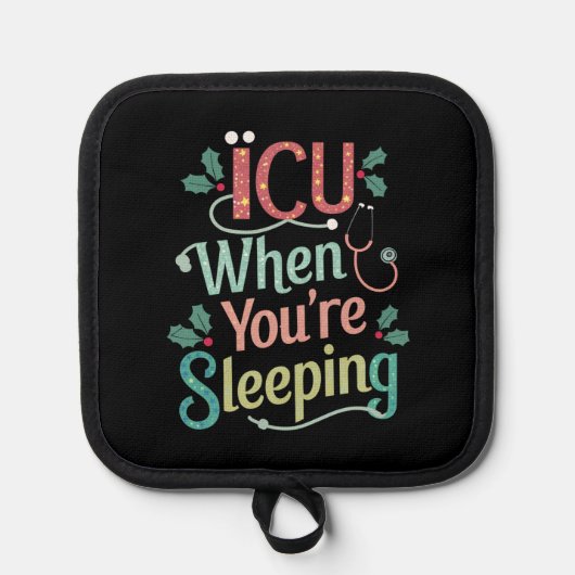 ICU's als je op ICU's slaapzalig kerstfeest bent Pannenlap (Voorkant)