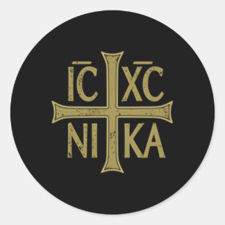 ICXC Nika Christogram Cross Orthodox Christelijk D Ronde Sticker