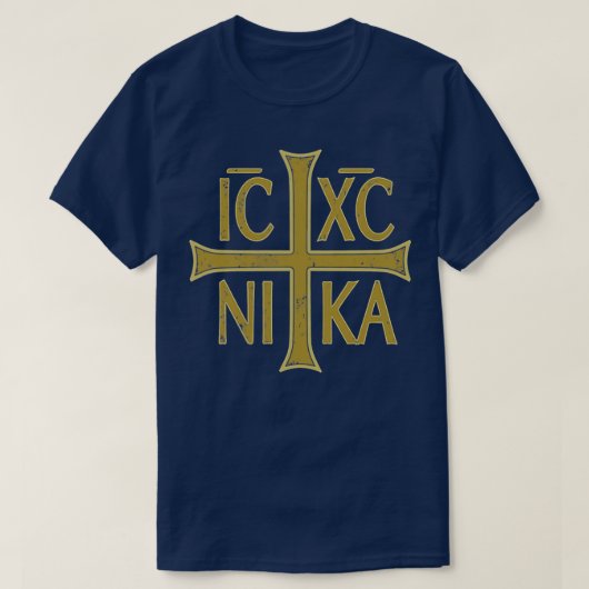 ICXC NIKA Christogram Cross Orthodox Christelijke  T-shirt (Design voorkant)