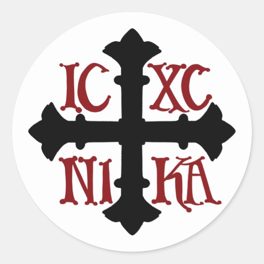 ICXC NIKA Ronde Sticker Blad (Voorkant)