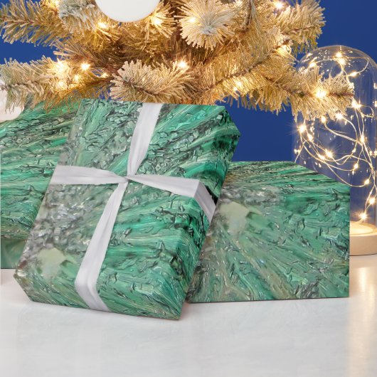 Icy Aqua Art Glas Wintery Kerstmis Elegantie Cadeaupapier (Feestdagen)