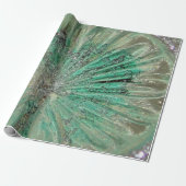 Icy Aqua Art Glas Wintery Kerstmis Elegantie Cadeaupapier (Uitgerold)