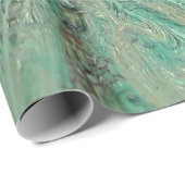 Icy Aqua Art Glas Wintery Kerstmis Elegantie Cadeaupapier (Rol Hoek)