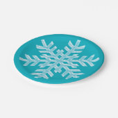 Icy Aqua Blauwgroen Bevroren Snowflake Winter Kers Papieren Bordje (Gekanteld)