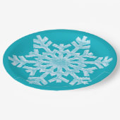 Icy Aqua Blauwgroen Bevroren Snowflake Winter Kers Papieren Bordje (Gekanteld)