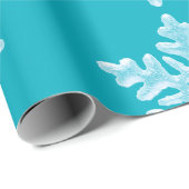 Icy Aqua Blauwgroen Bevroren Wintersnowflakes Kers Cadeaupapier (Rol Hoek)