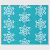 Icy Aqua Blauwgroen Bevroren Wintersnowflakes Kers Cadeaupapier (Vlak)
