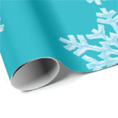Icy Aqua Blauwgroen Bevroren Wintersnowflakes Kers Cadeaupapier (Rol Hoek)