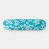 Icy Aqua Blauwgroen Bevroren Wintersnowflakes Kers Persoonlijk Skateboard (Horizontaal)