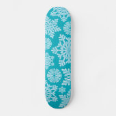 Icy Aqua Blauwgroen Bevroren Wintersnowflakes Kers Persoonlijk Skateboard (Voorkant)