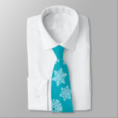 Icy Aqua Blauwgroen Bevroren Wintersnowflakes Kers Stropdas (Gebonden)