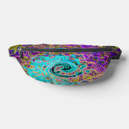 Icy Aqua Blue Groovy Abstract Retro Liquid Swirl Heuptasje