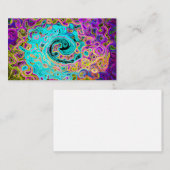 Icy Aqua Blue Groovy Abstract Retro Liquid Swirl Visitekaartje (Voorkant / Achterkant)