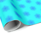 Icy Aqua en Blue Snowflake Pattern Cadeaupapier (Rol Hoek)