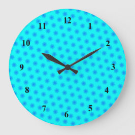 Icy Aqua en Blue Snowflake Pattern Grote Klok