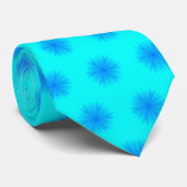 Icy Aqua en Blue Snowflake Pattern Stropdas (Opgerold)