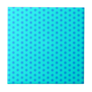 Icy Aqua en Blue Snowflake Pattern Tegeltje