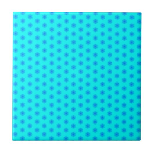 Icy Aqua en Blue Snowflake Pattern Tegeltje (Voorkant)