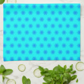 Icy Aqua en Blue Snowflake Pattern Theedoek (Gevouwen)