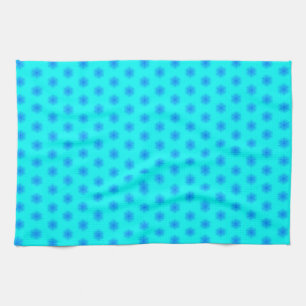 Icy Aqua en Blue Snowflake Pattern Theedoek
