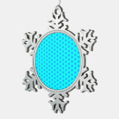 Icy Aqua en Blue Snowflake Pattern Tin Sneeuwvlok Ornament (Rechts)