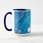 Icy Azure Wave Sea Metallic Swirl Mok (Links)