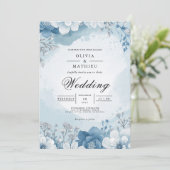 Icy Bloom Frost Bruiloft Kaart (Staand voorkant)