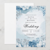 Icy Bloom Frost Bruiloft Kaart (Voorkant / Achterkant)