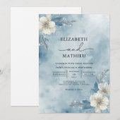 Icy Bloom Frost Wedding Kaart (Voorkant / Achterkant)