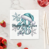 Icy Blue 2026 with Santa Hat and Snowflakes  Servet (Insitu)