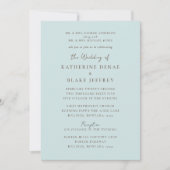 Icy Blue 2 Venue Chuch Wedding Invitation Kaart (Voorkant)