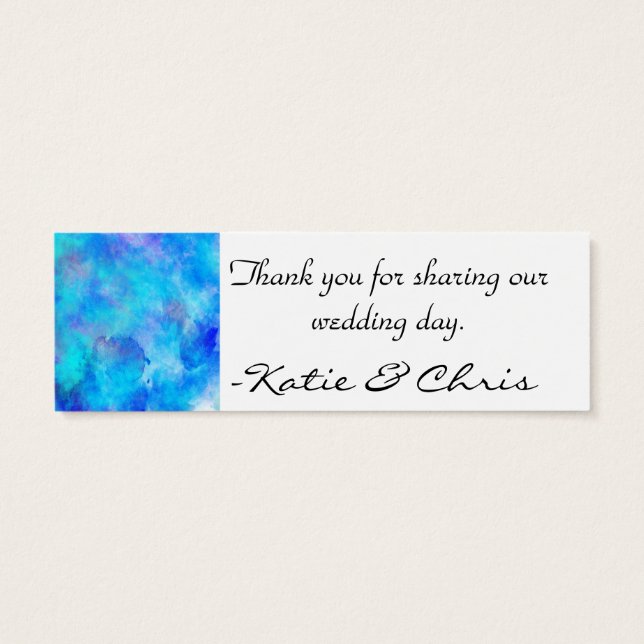 Icy Blue Abstract Design Mini Visitekaartjes (Achterkant)