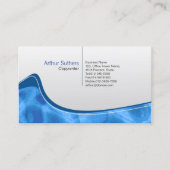Icy Blue Abstracte Wave Copywrite Visitekaartje (Voorkant)