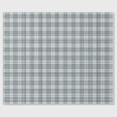 Icy Blue and Winter Gray Plaid Cadeaupapier (Vlak)