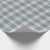 Icy Blue and Winter Gray Plaid Cadeaupapier (Hoek)