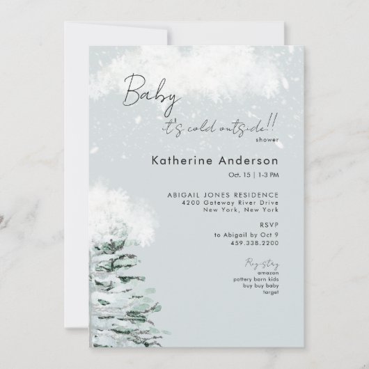 Icy Blue Baby Het is koud buiten Kaart (Voorkant)