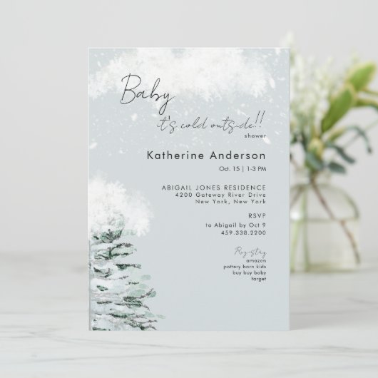 Icy Blue Baby Het is koud buiten Kaart (Staand voorkant)