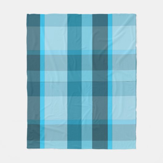 Icy Blue & Blauwgroen Plaid Fleece Deken (Voorkant)