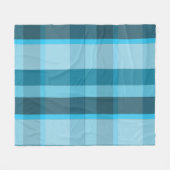Icy Blue & Blauwgroen Plaid Fleece Deken (Voorkant (Horizontaal))