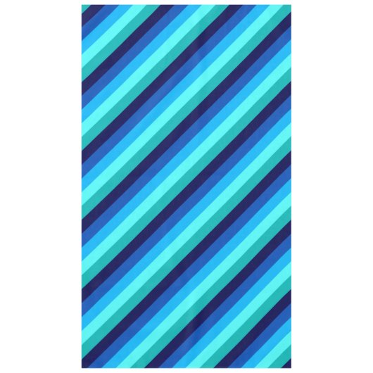 Icy Blue Blauwgroen strepen groot tafelkleed (Voorkant)