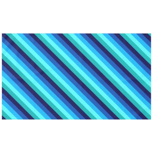 Icy Blue Blauwgroen strepen groot tafelkleed (Voorkant (Horizontaal))