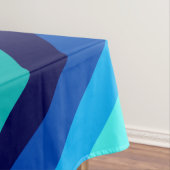Icy Blue Blauwgroen strepen groot tafelkleed (Voorbeeld)